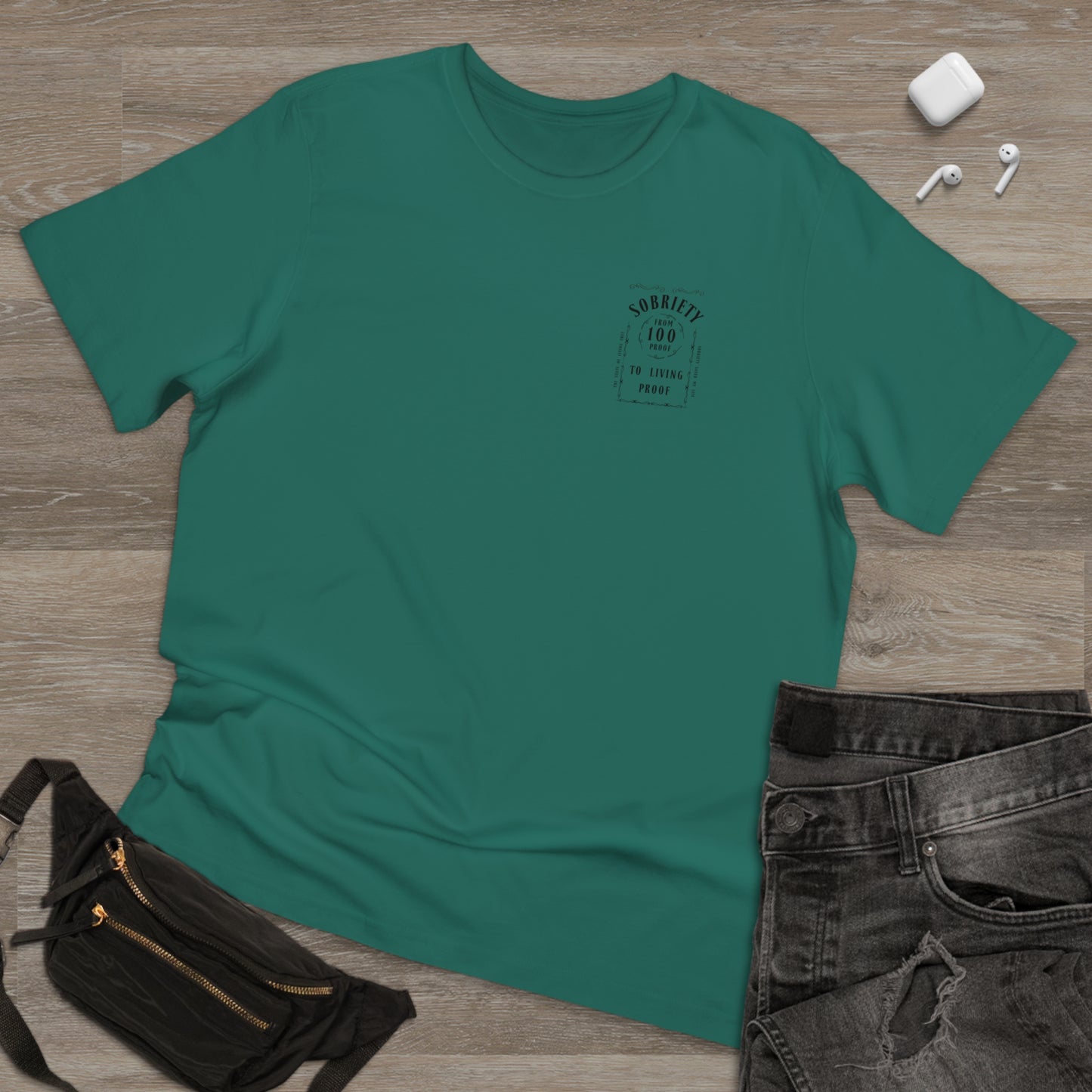 Living Proof Sobriety T-Shirt: From 100 Proof to Living Proof - Celebrate the Journey!