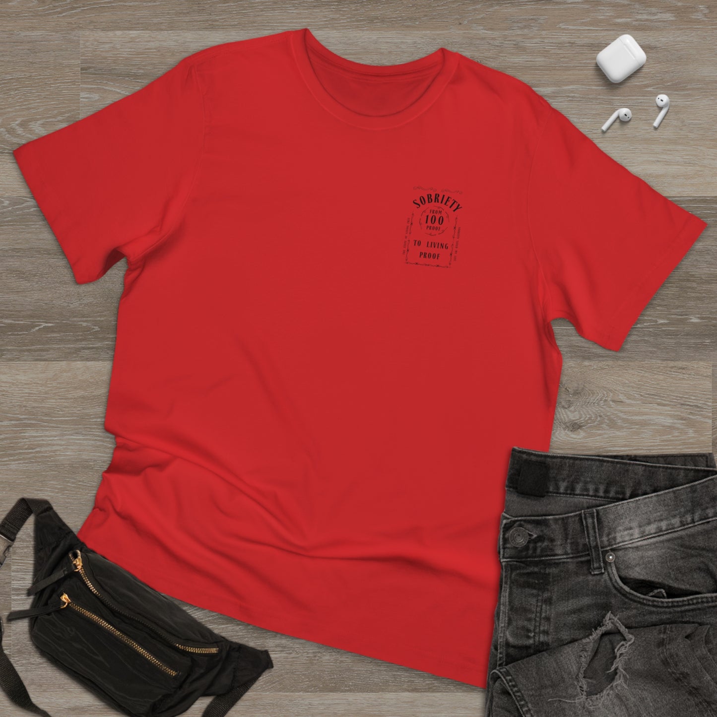 Living Proof Sobriety T-Shirt: From 100 Proof to Living Proof - Celebrate the Journey!