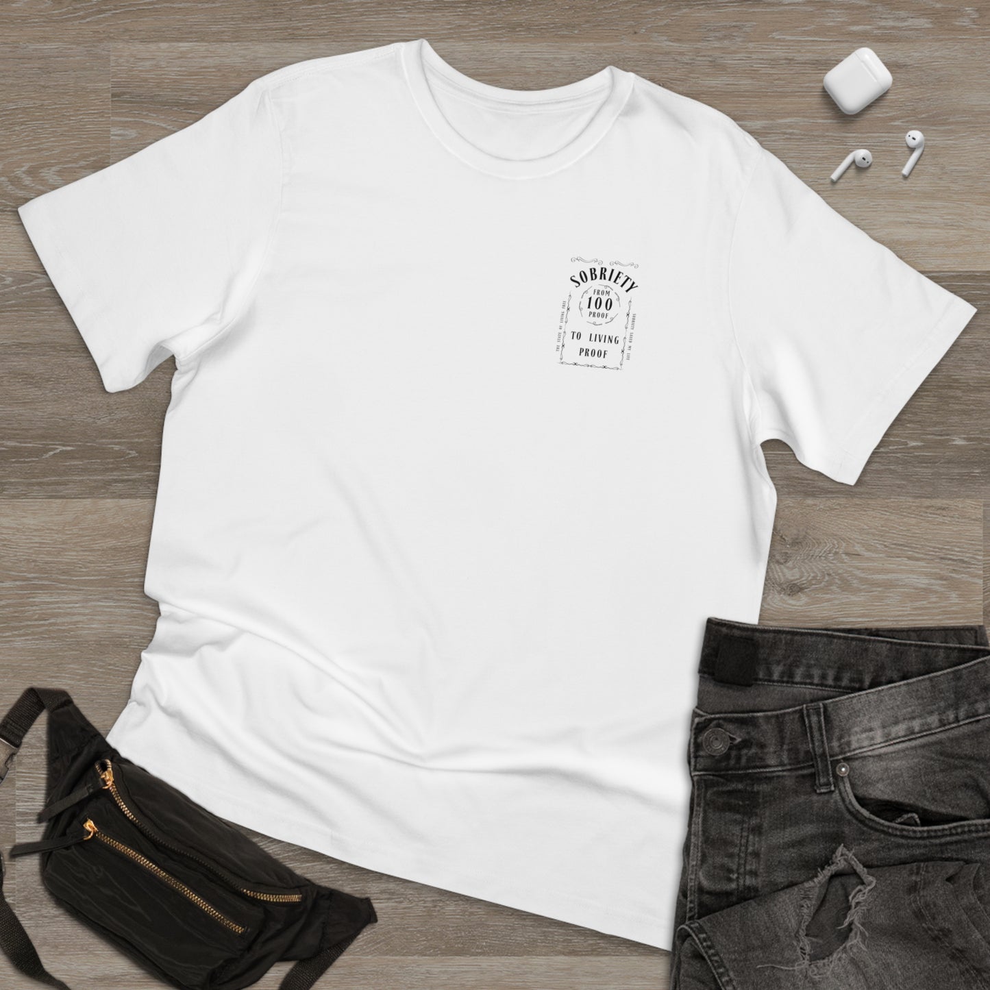 Living Proof Sobriety T-Shirt: From 100 Proof to Living Proof - Celebrate the Journey!