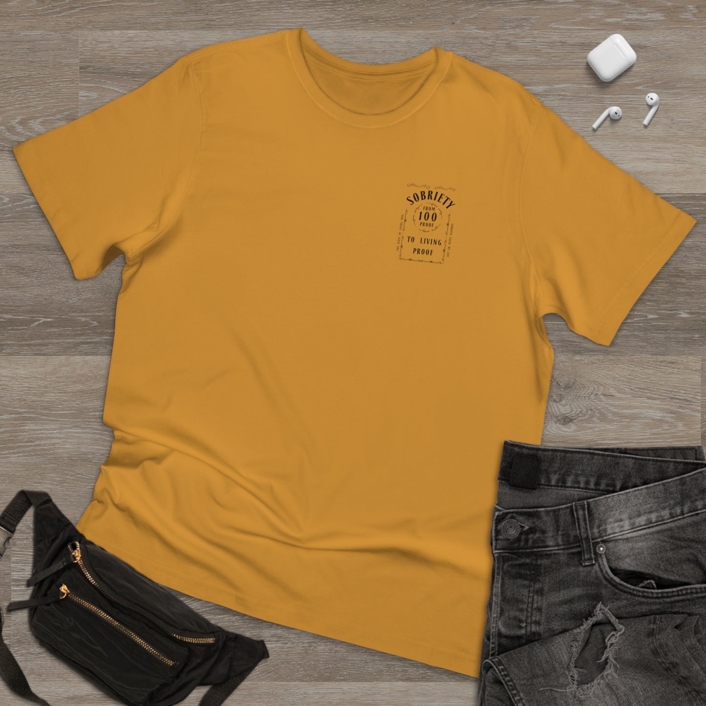 Living Proof Sobriety T-Shirt: From 100 Proof to Living Proof - Celebrate the Journey!