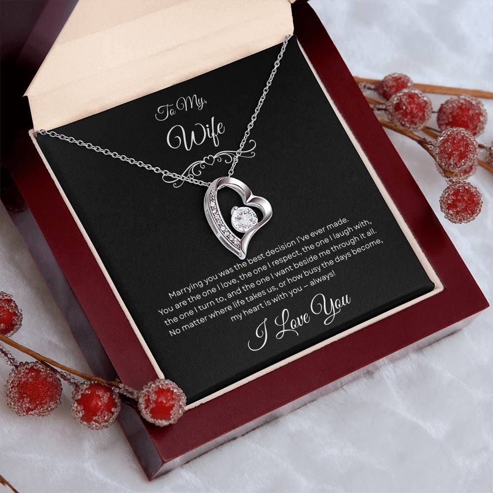 "The One" Forever Heart Necklace - To My Wife