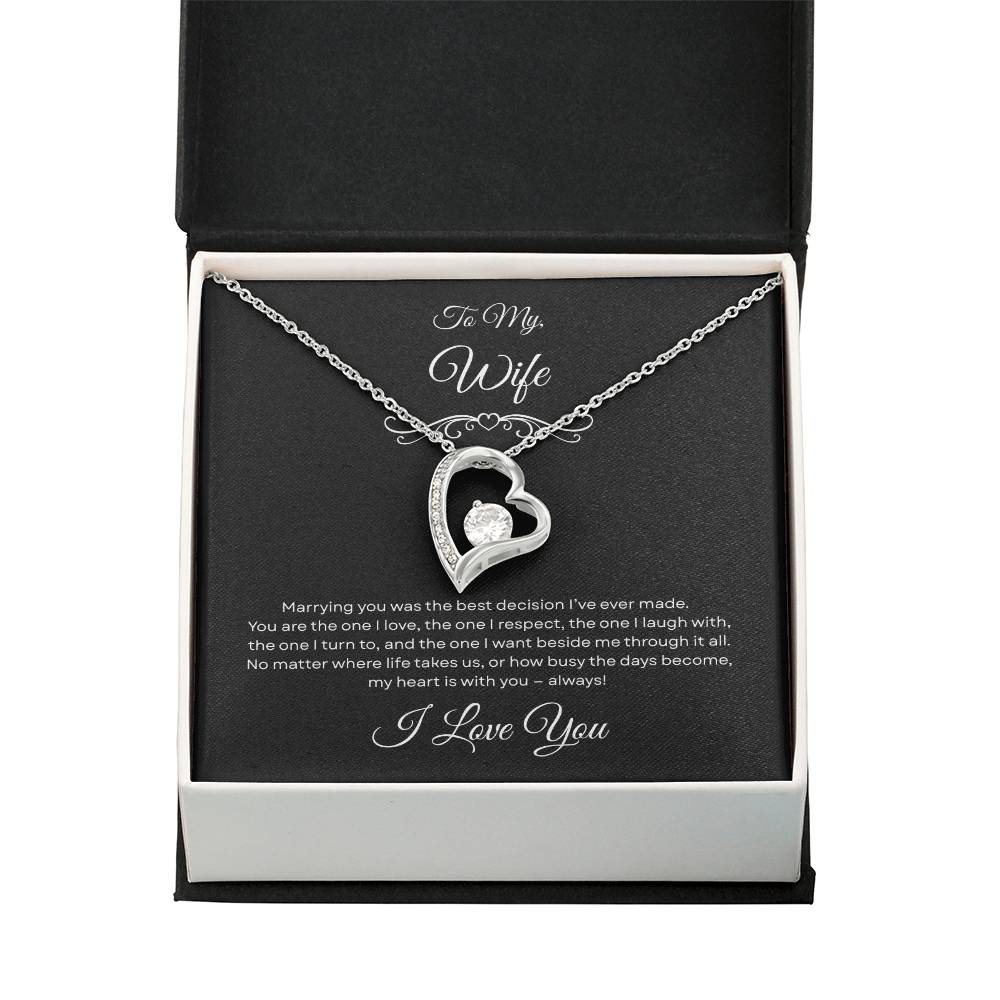 "The One" Forever Heart Necklace - To My Wife
