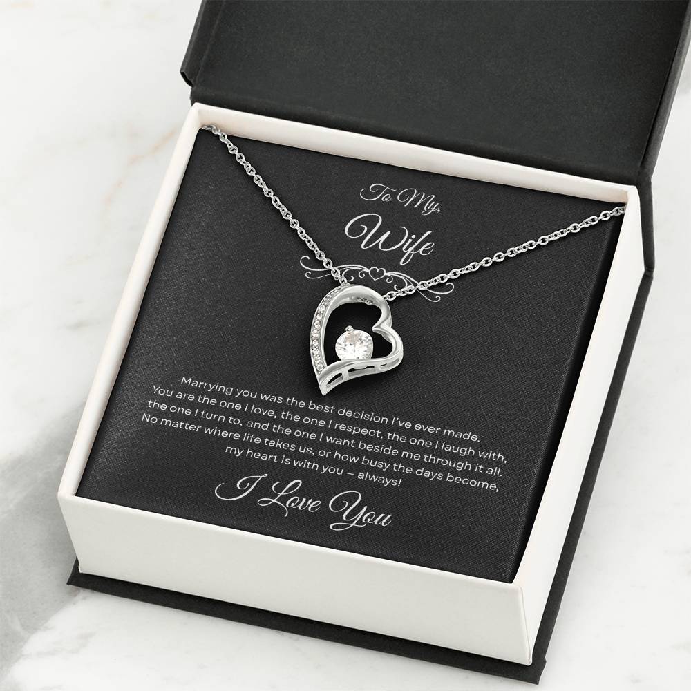 "The One" Forever Heart Necklace - To My Wife