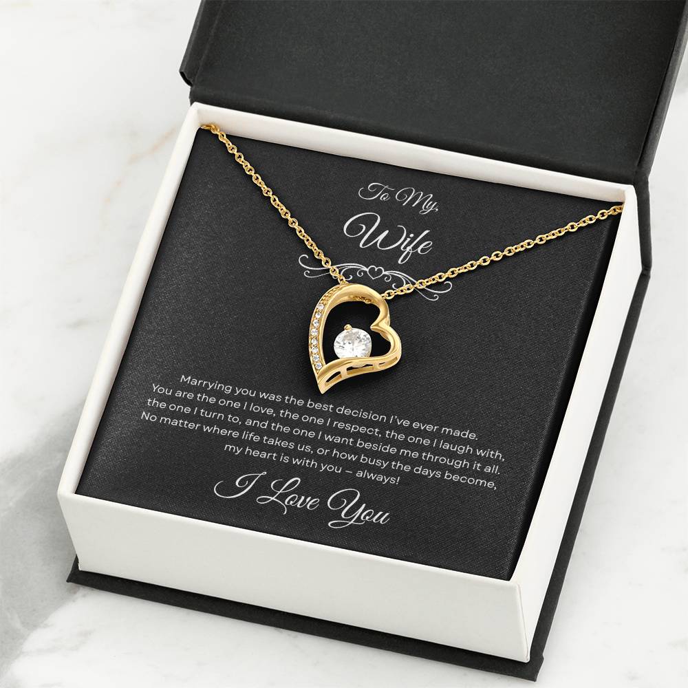 "The One" Forever Heart Necklace - To My Wife