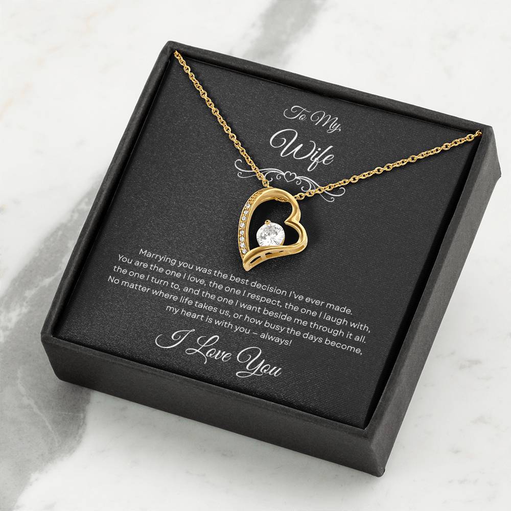 "The One" Forever Heart Necklace - To My Wife