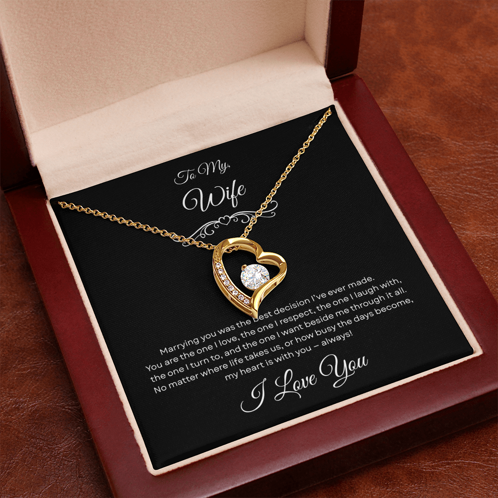 "The One" Forever Heart Necklace - To My Wife