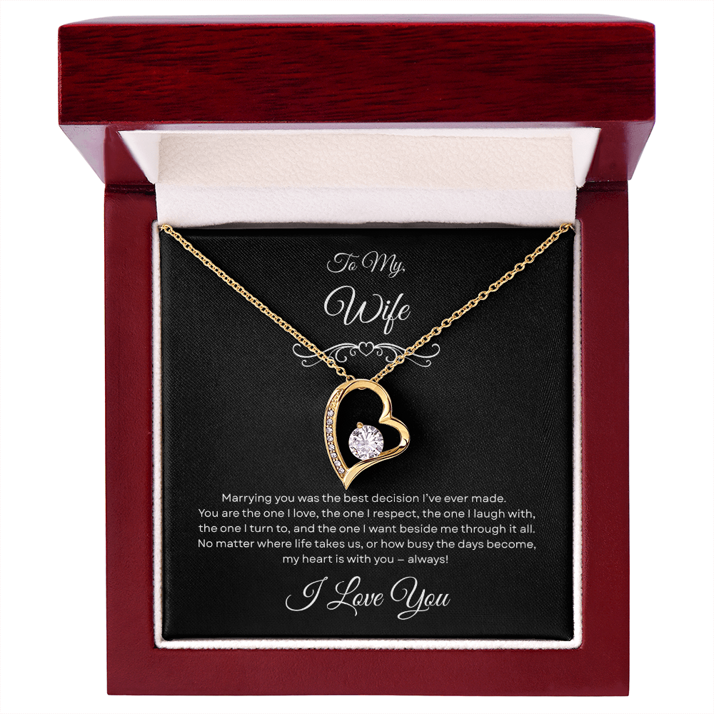 "The One" Forever Heart Necklace - To My Wife