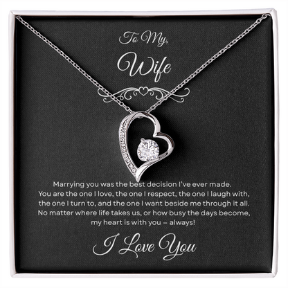 "The One" Forever Heart Necklace - To My Wife