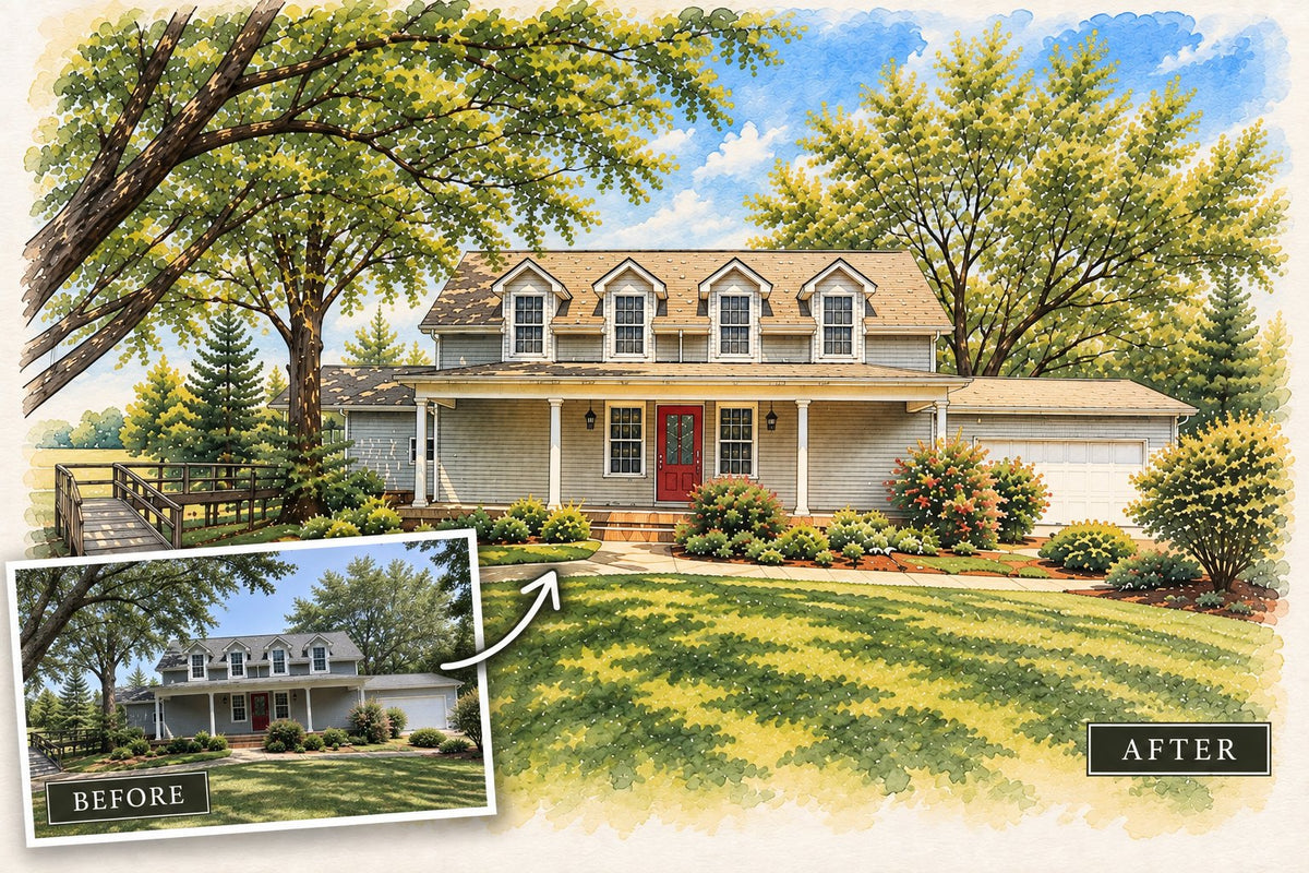 Personalized Home Portrait from Your Photo — Custom House & Family Keepsake